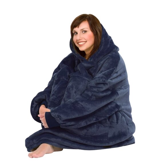 Oversized Fleece Pocket Hoodie Unisex One Size Fits Most Comfy Warm NWT - Picture 4 of 11